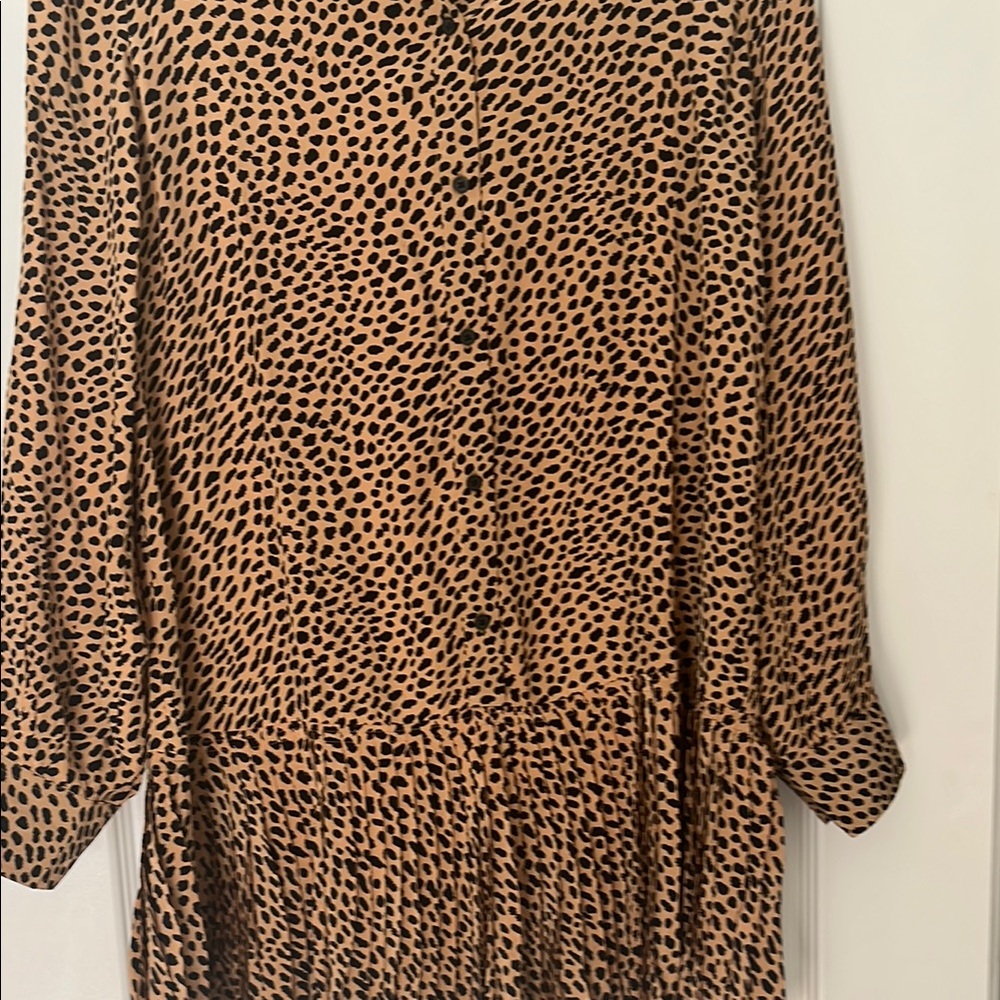 Leopard Print Button-Up Blouse